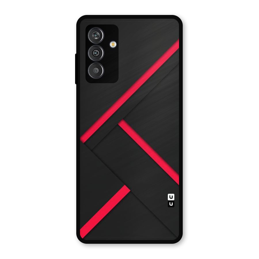 Red Disort Stripes Metal Back Case for Galaxy F13