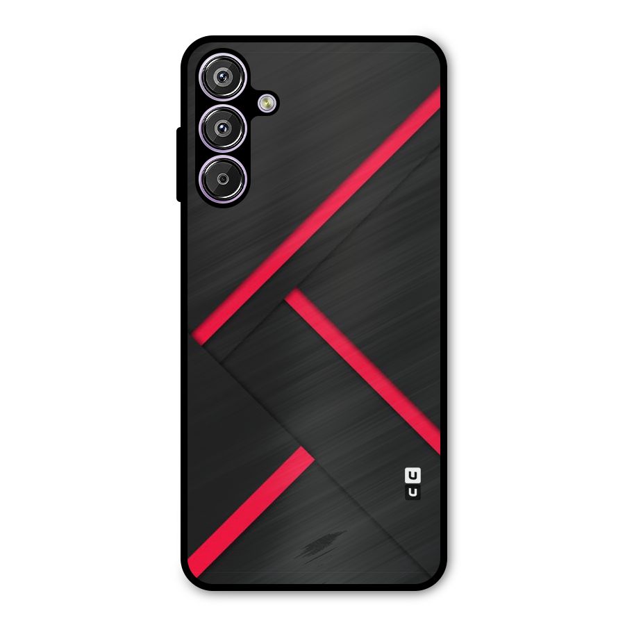 Red Disort Stripes Metal Back Case for Galaxy F15