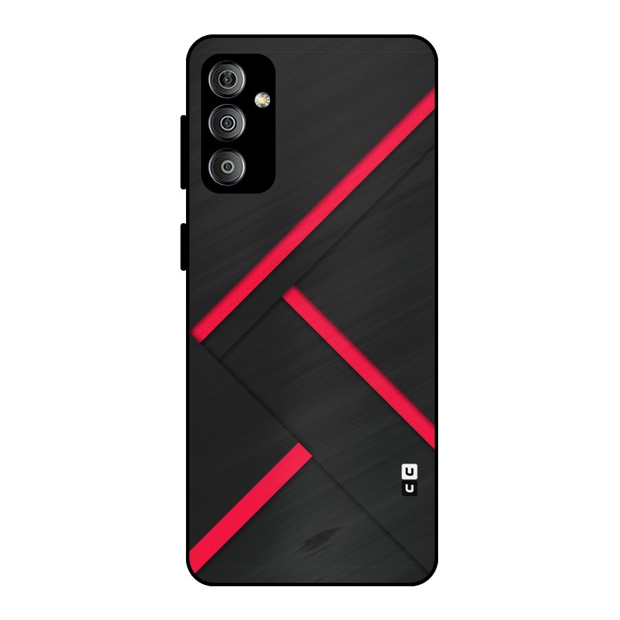 Red Disort Stripes Metal Back Case for Galaxy F23