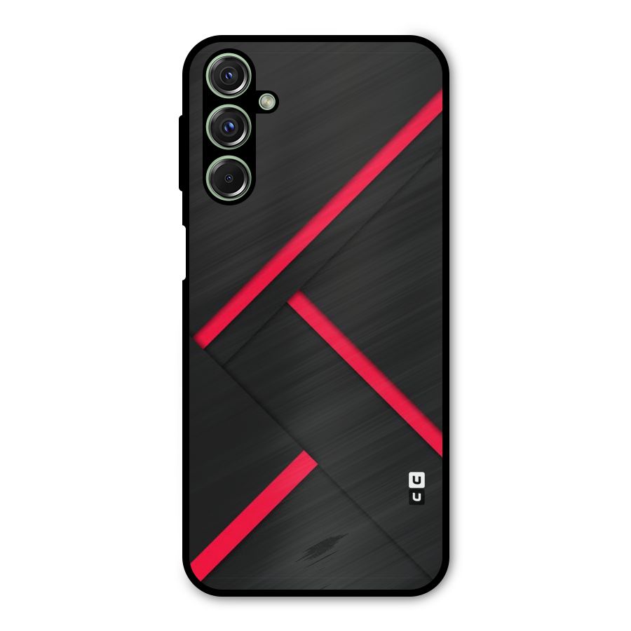 Red Disort Stripes Metal Back Case for Galaxy F34