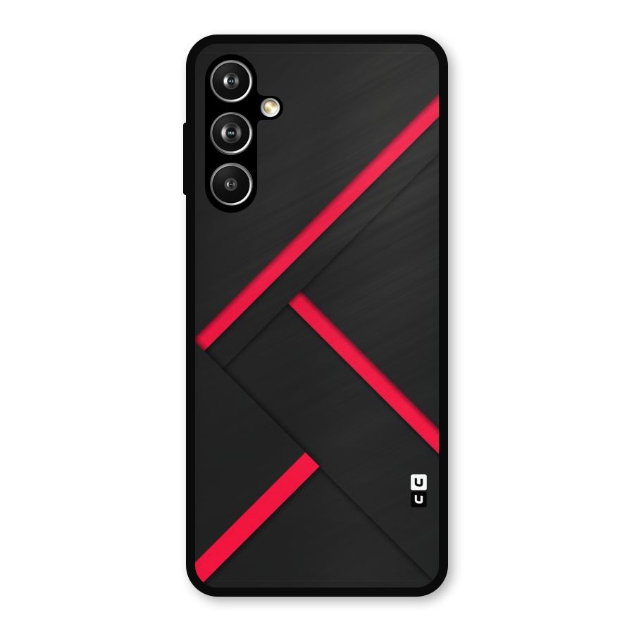 Red Disort Stripes Metal Back Case for Galaxy F54