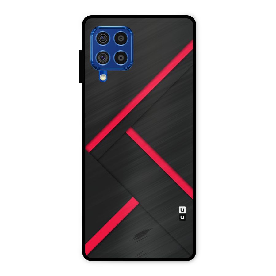 Red Disort Stripes Metal Back Case for Galaxy F62