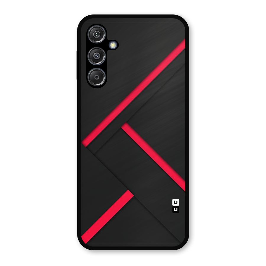 Red Disort Stripes Metal Back Case for Galaxy M34 5G