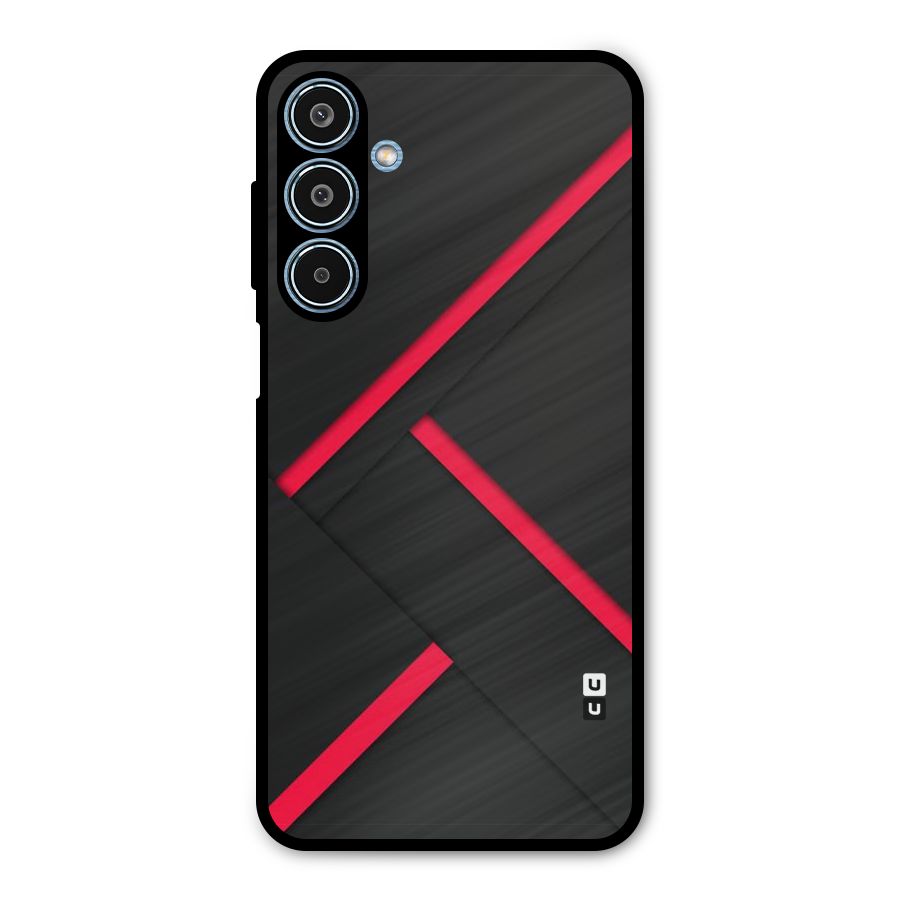 Red Disort Stripes Metal Back Case for Galaxy M35