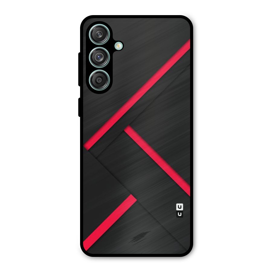 Red Disort Stripes Metal Back Case for Galaxy M55 5G