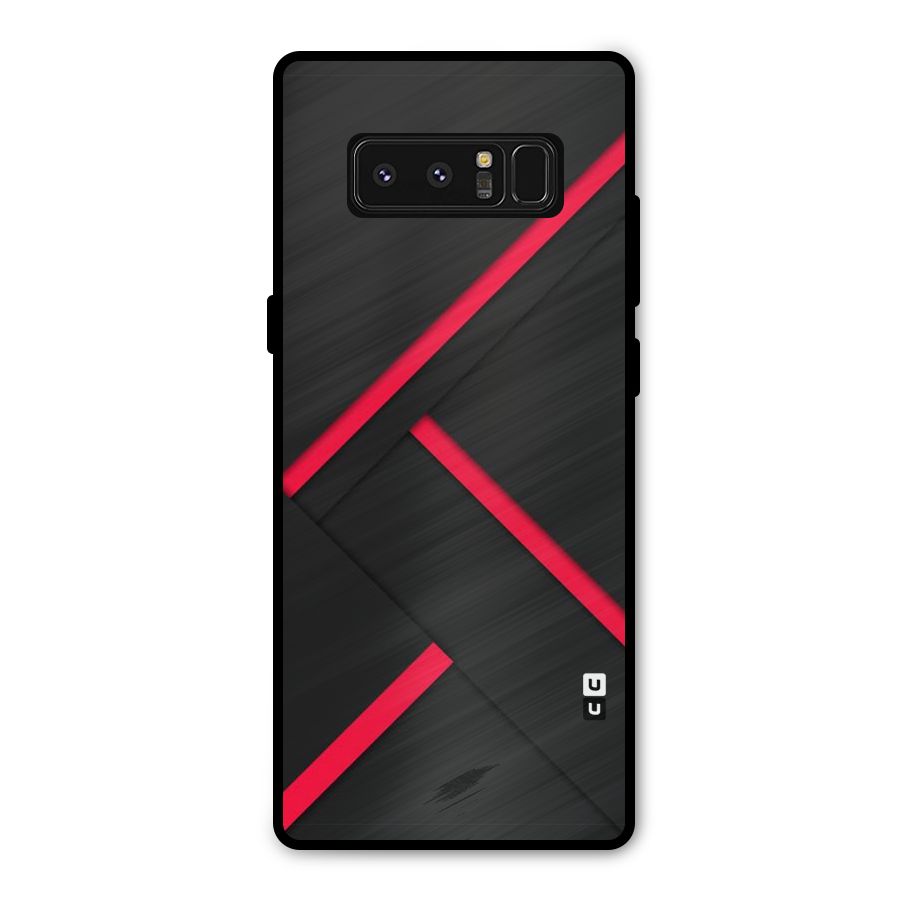 Red Disort Stripes Metal Back Case for Galaxy Note 8