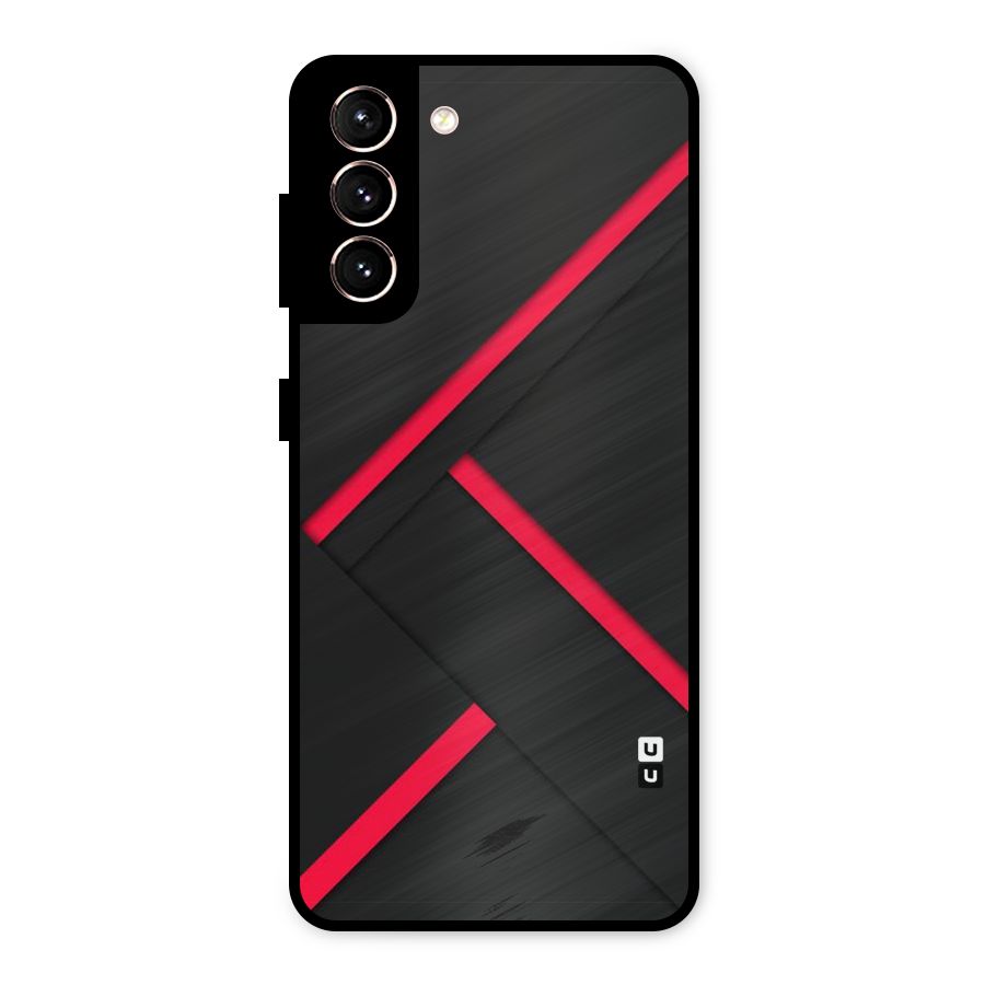 Red Disort Stripes Metal Back Case for Galaxy S21 5G