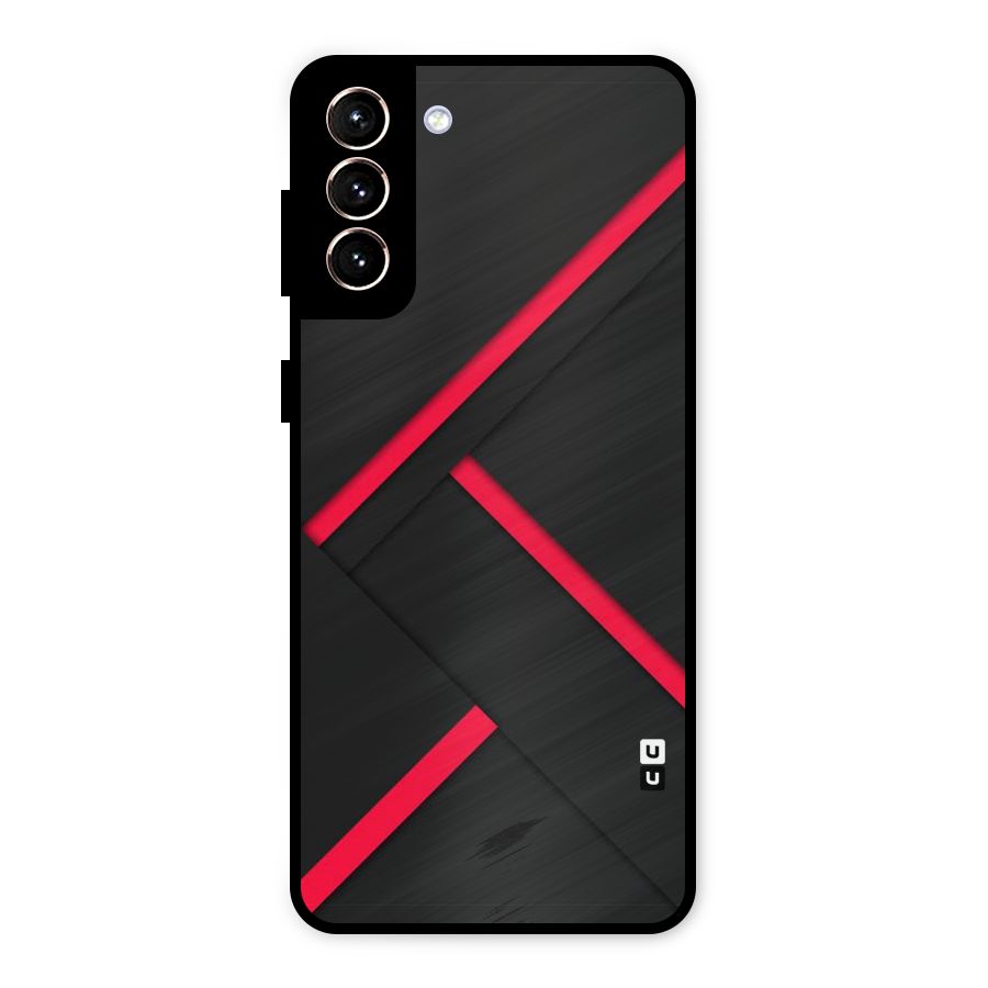 Red Disort Stripes Metal Back Case for Galaxy S21 Plus