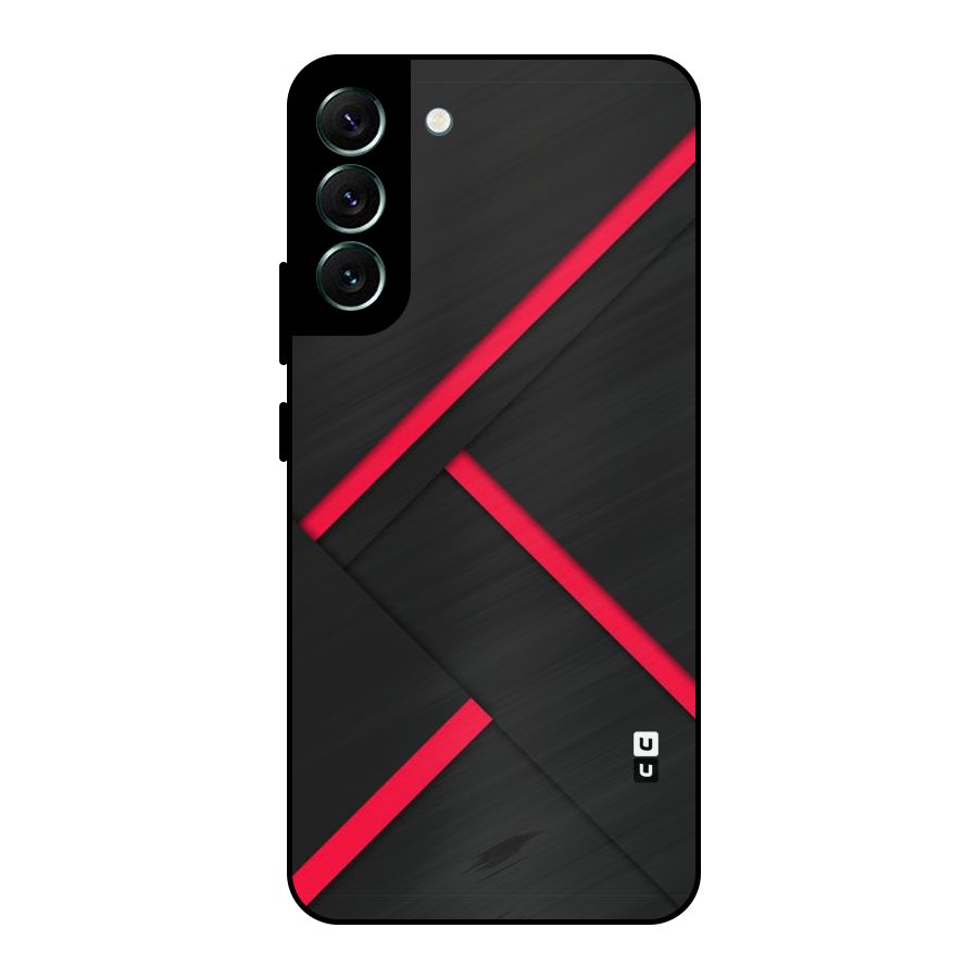 Red Disort Stripes Metal Back Case for Galaxy S22 Plus 5G