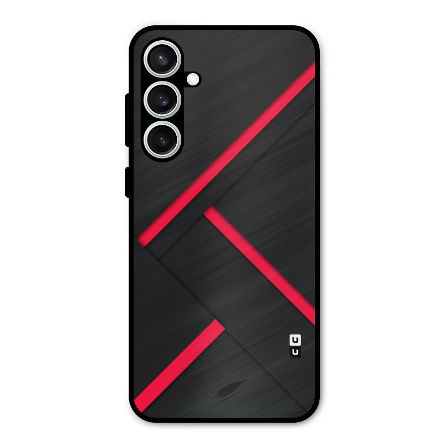 Red Disort Stripes Metal Back Case for Galaxy S23 FE