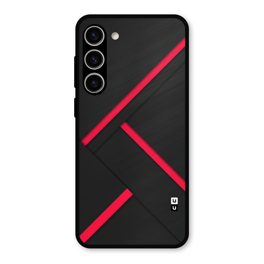 Red Disort Stripes Metal Back Case for Galaxy S23 Plus