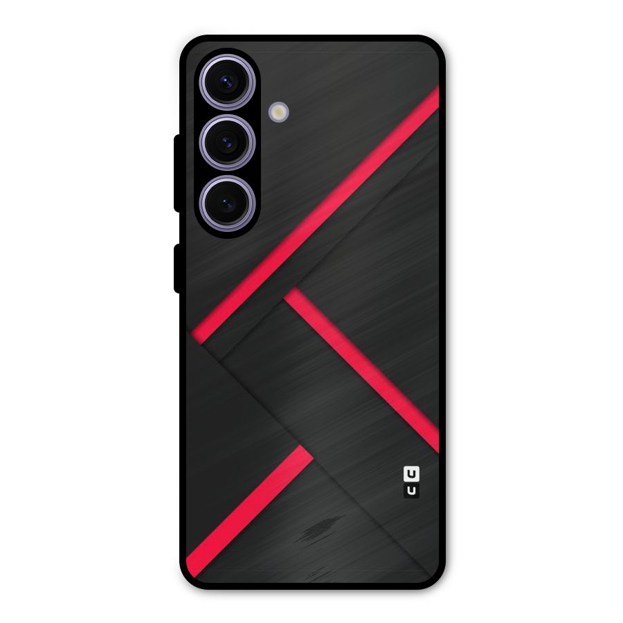 Red Disort Stripes Metal Back Case for Galaxy S24