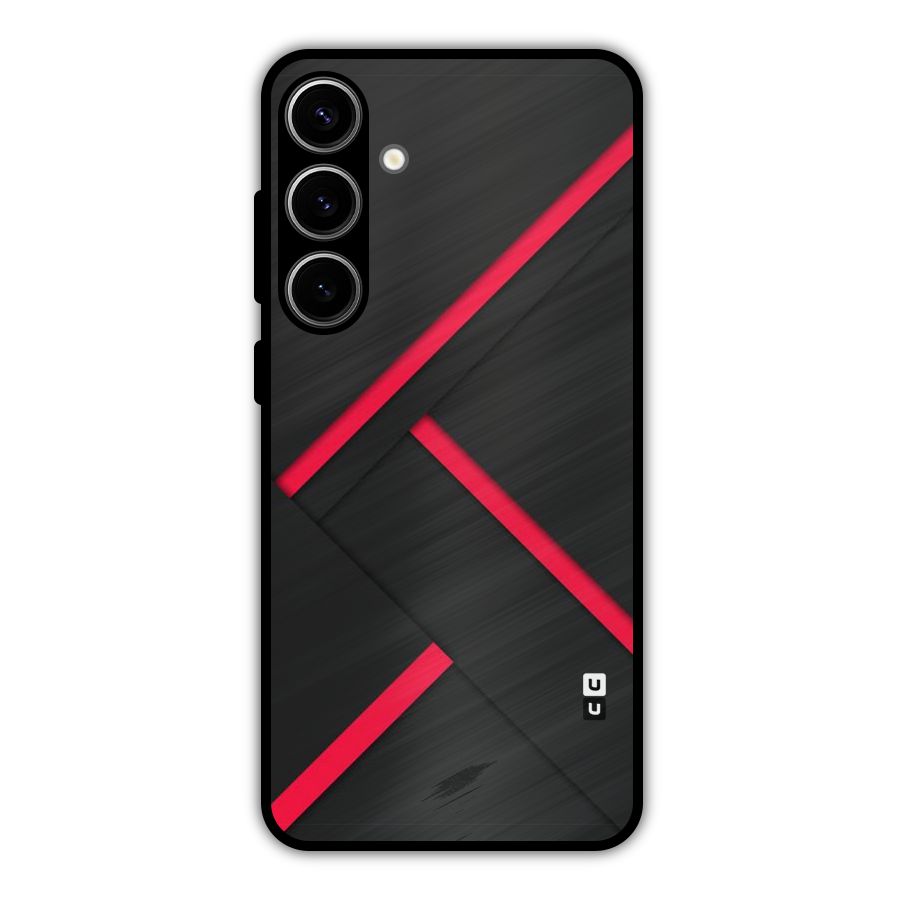 Red Disort Stripes Metal Back Case for Galaxy S24 Plus