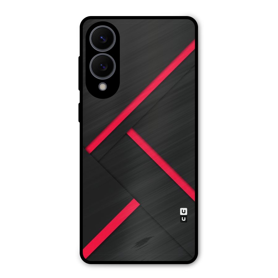 Red Disort Stripes Metal Back Case for Galaxy S25 Edge