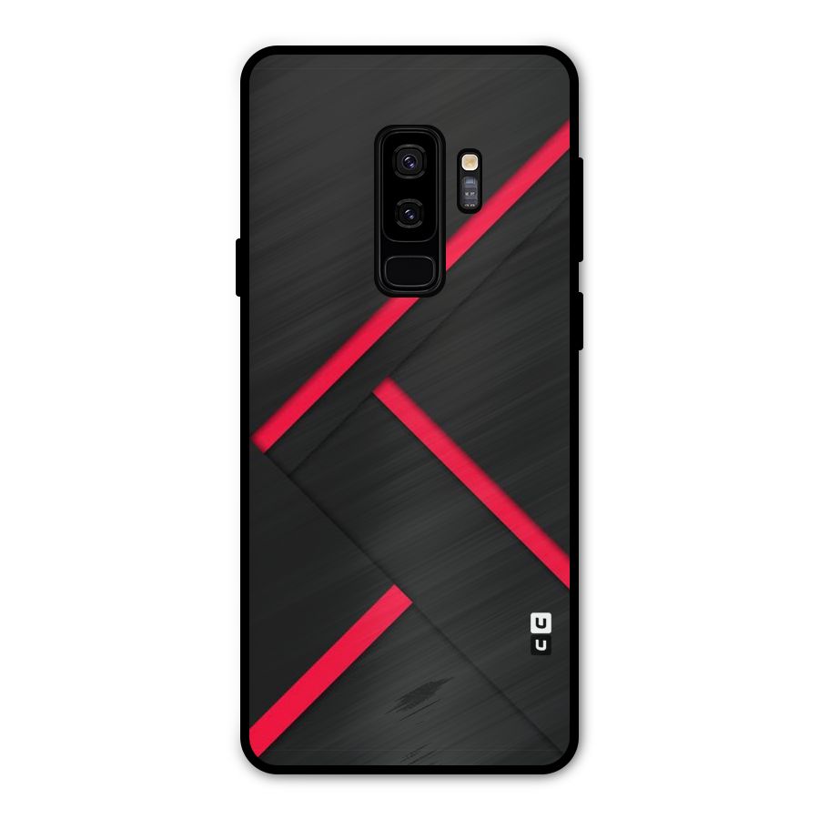 Red Disort Stripes Metal Back Case for Galaxy S9 Plus