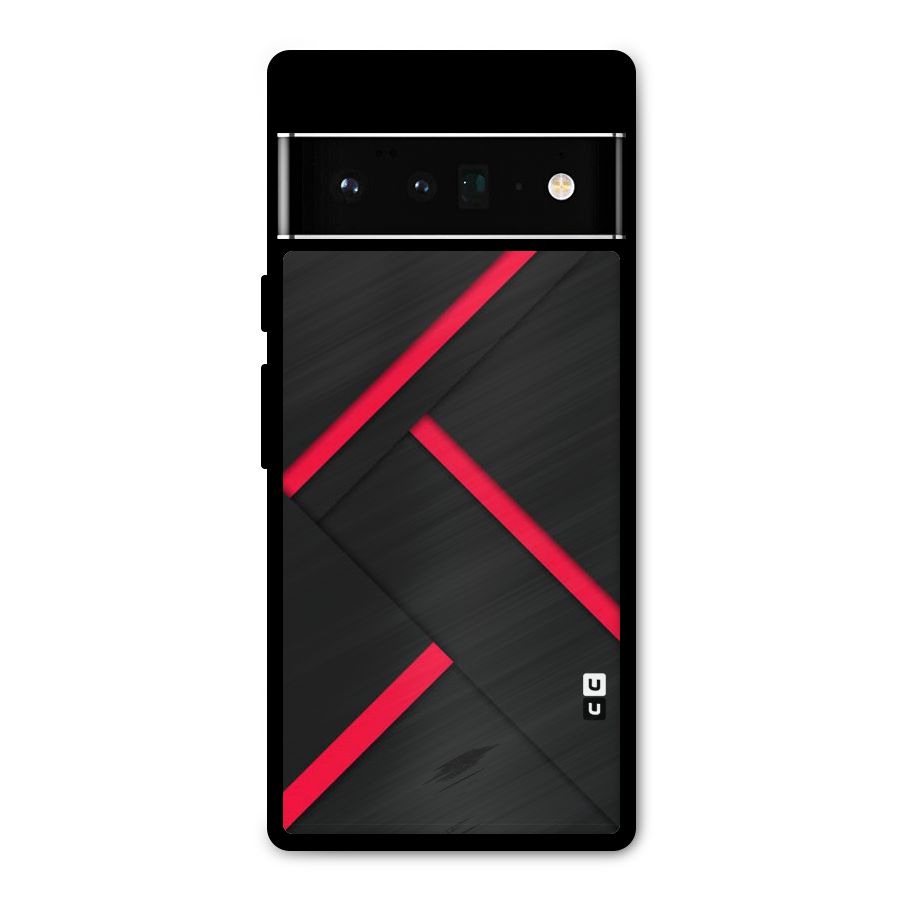 Red Disort Stripes Metal Back Case for Google Pixel 6 Pro