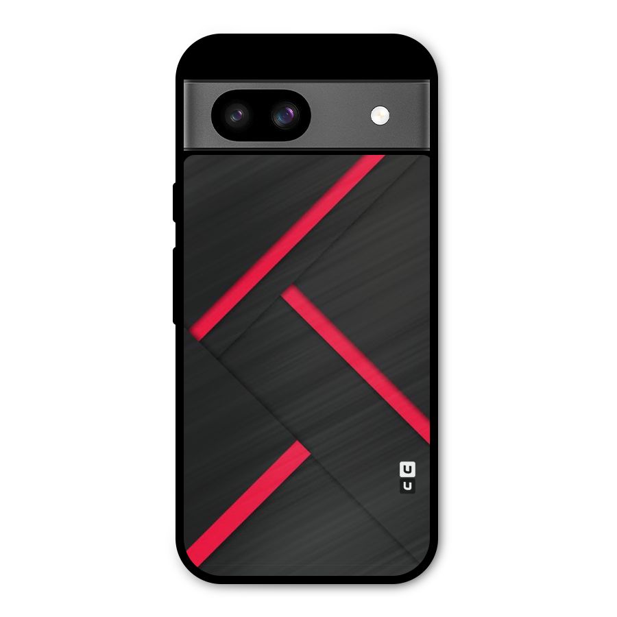 Red Disort Stripes Metal Back Case for Google Pixel 8a