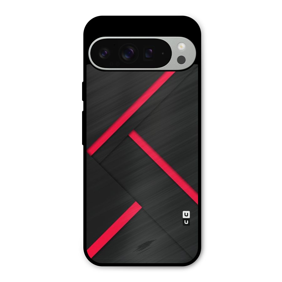 Red Disort Stripes Metal Back Case for Google Pixel 9 Pro XL