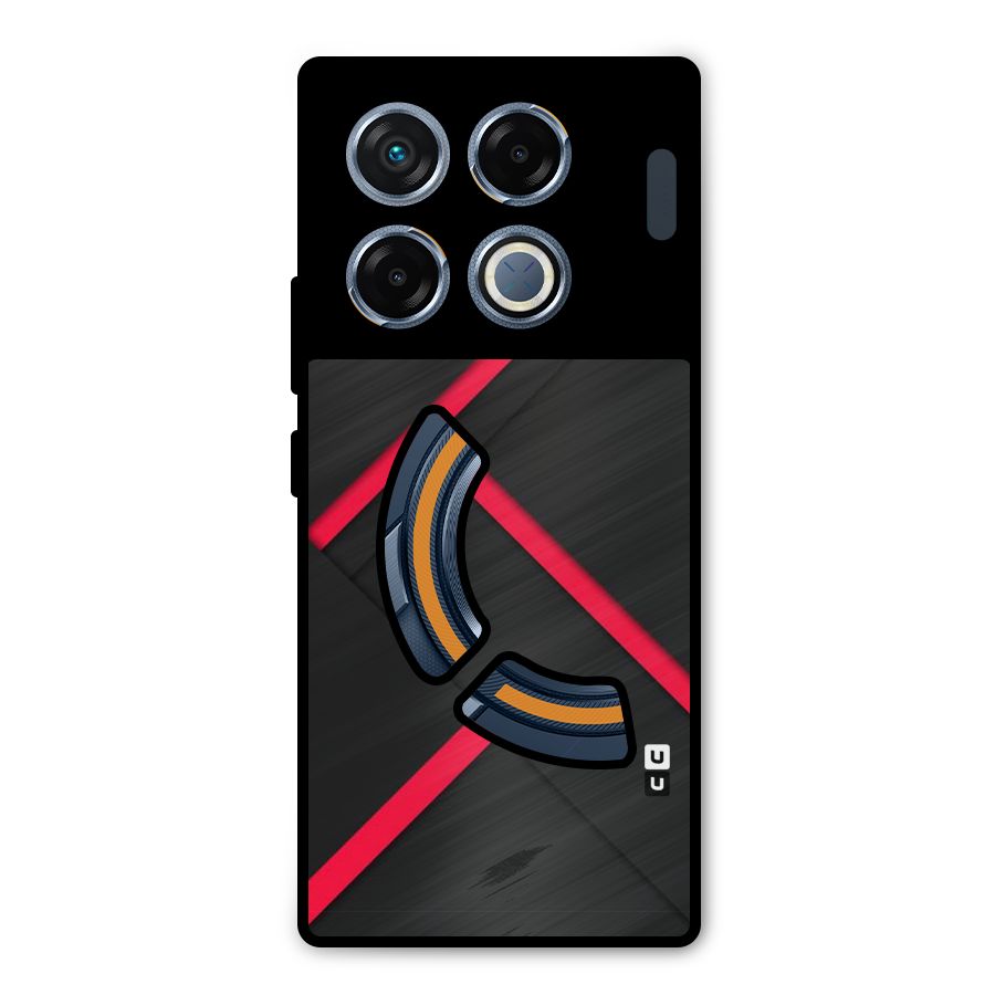 Red Disort Stripes Metal Back Case for Infinix GT 20 Pro