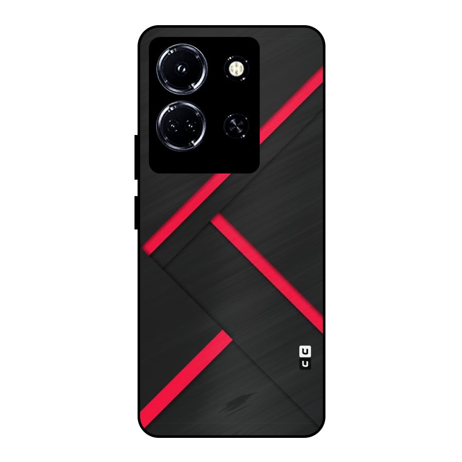 Red Disort Stripes Metal Back Case for Infinix Note 30 5G