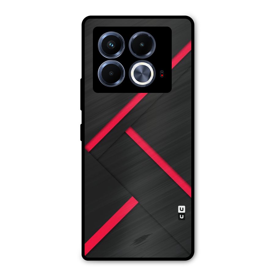 Red Disort Stripes Metal Back Case for Infinix Note 40 5G