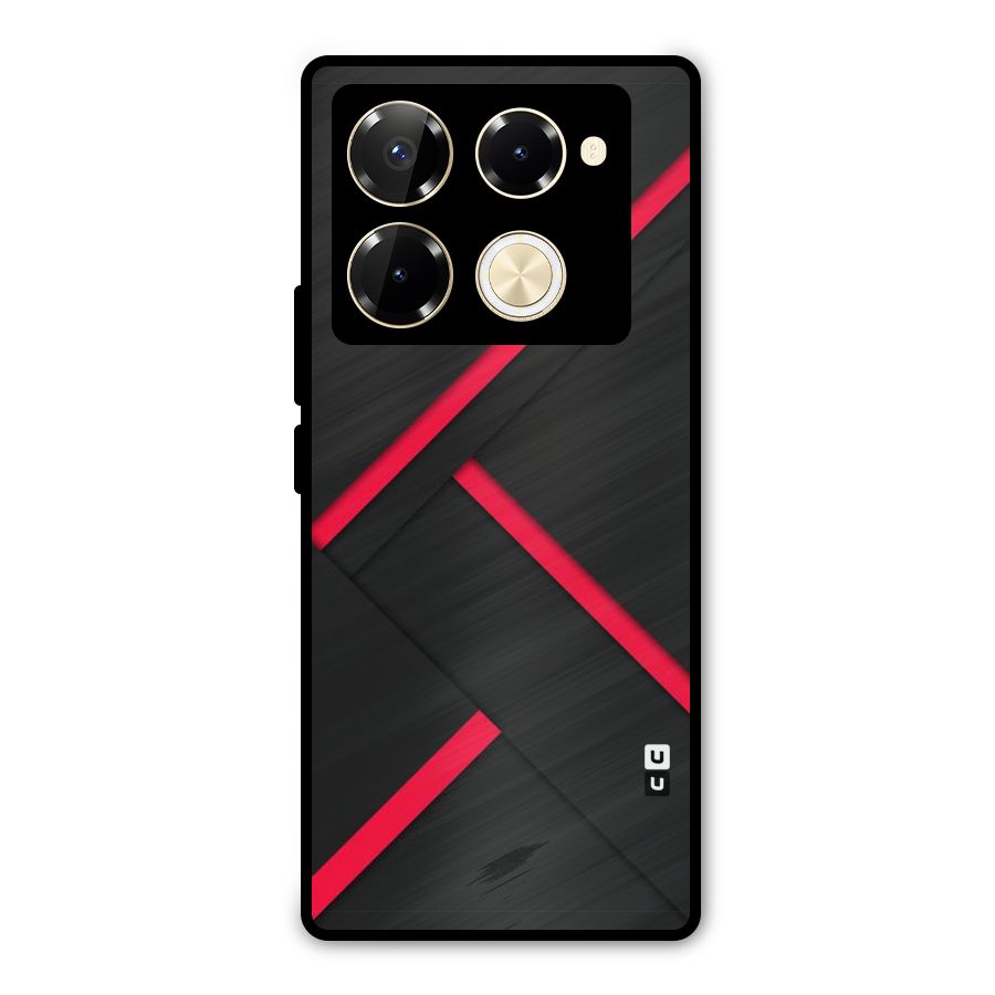 Red Disort Stripes Metal Back Case for Infinix Note 40 Pro Plus