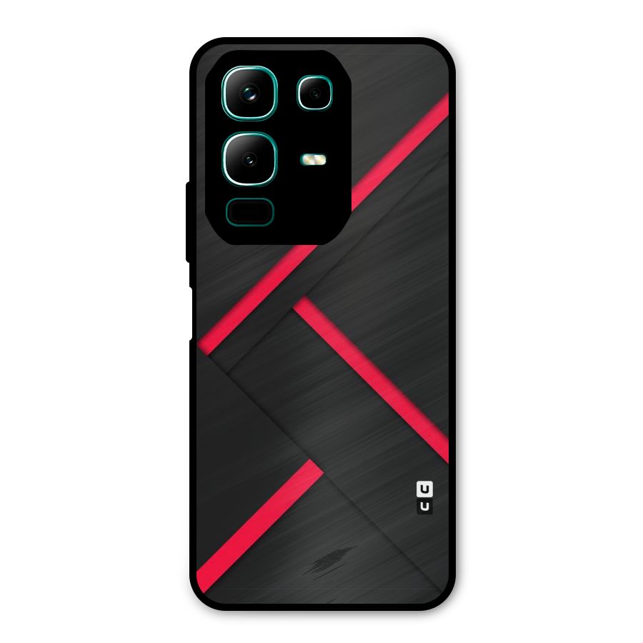 Red Disort Stripes Metal Back Case for Infinix Note 50x