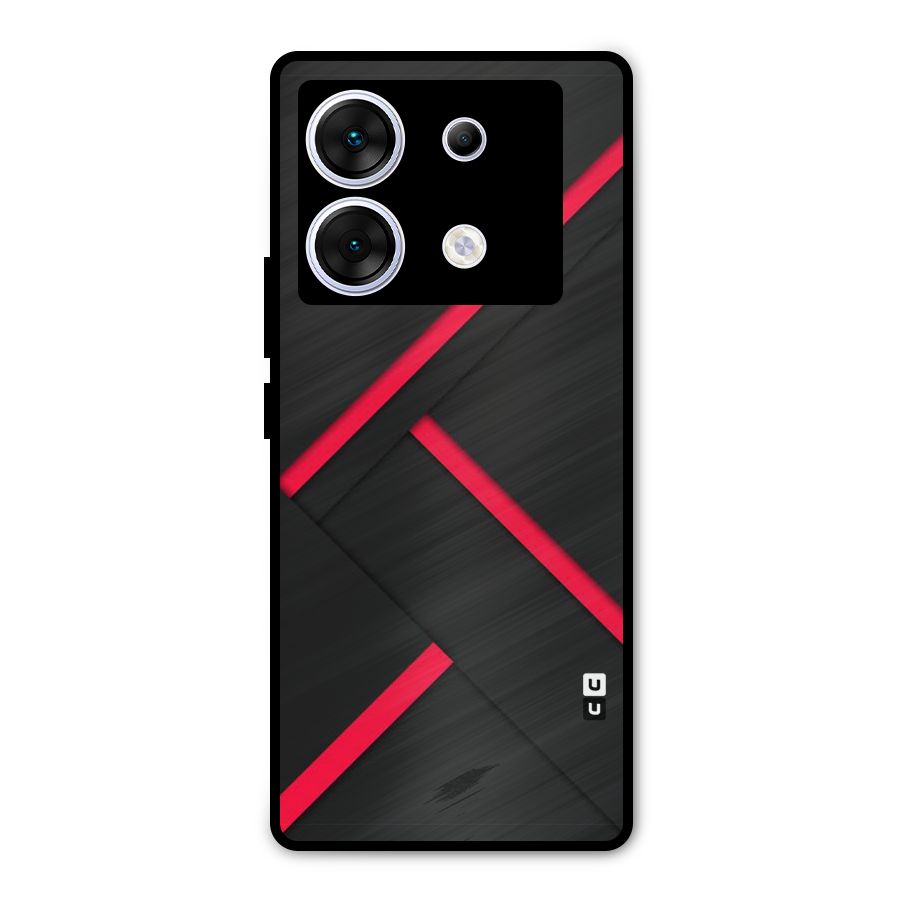 Red Disort Stripes Metal Back Case for Infinix Zero 30 5G