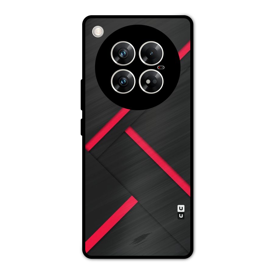 Red Disort Stripes Metal Back Case for Infinix Zero 40 5G