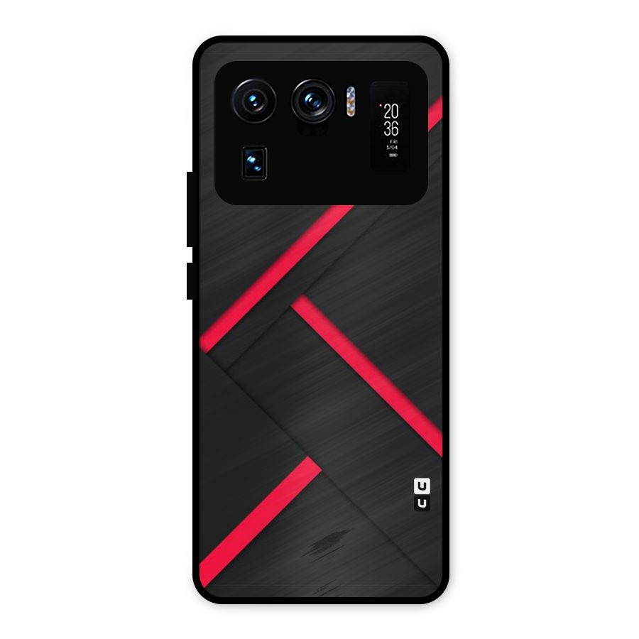 Red Disort Stripes Metal Back Case for Mi 11 Ultra