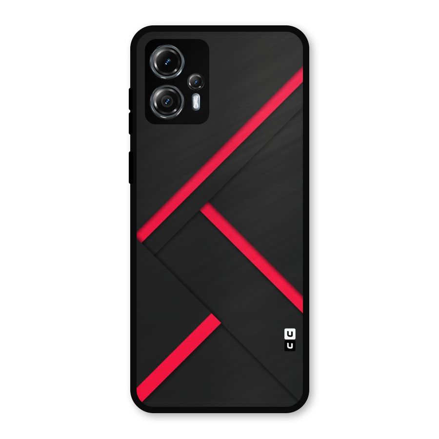 Red Disort Stripes Metal Back Case for Moto G13