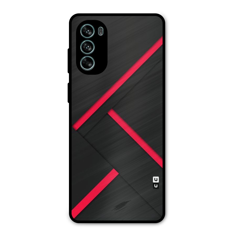 Red Disort Stripes Metal Back Case for Moto G62