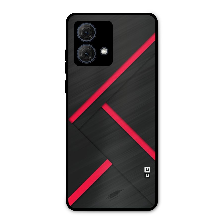 Red Disort Stripes Metal Back Case for Moto G84