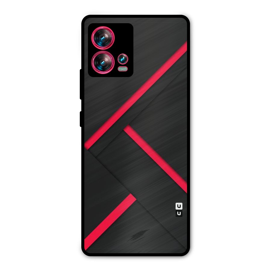 Red Disort Stripes Metal Back Case for Motorola Edge 30 Fusion