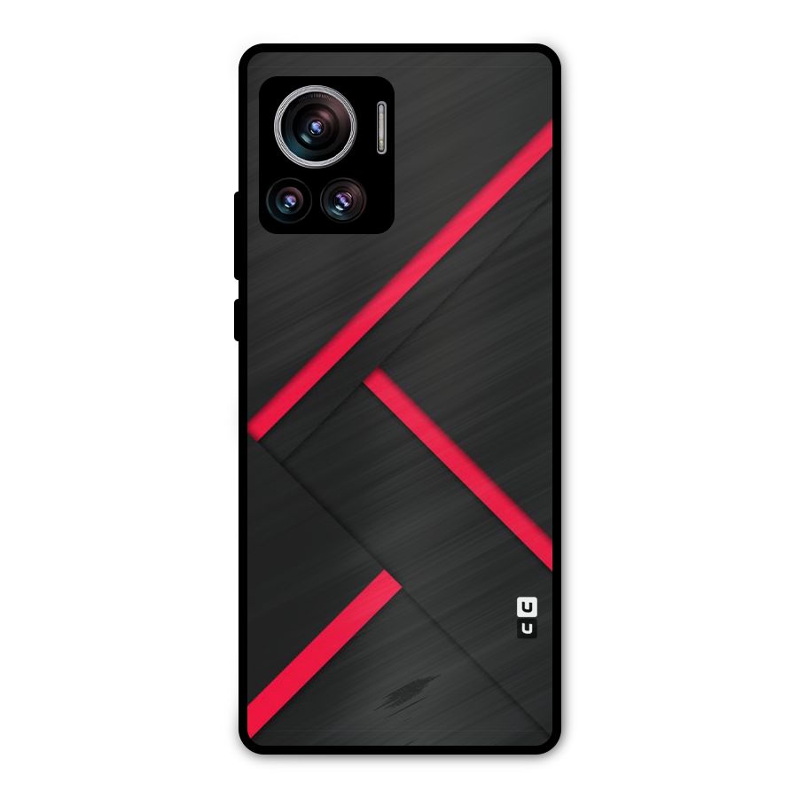Red Disort Stripes Metal Back Case for Motorola Edge 30 Ultra