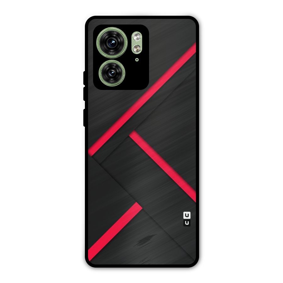 Red Disort Stripes Metal Back Case for Motorola Edge 40 5G
