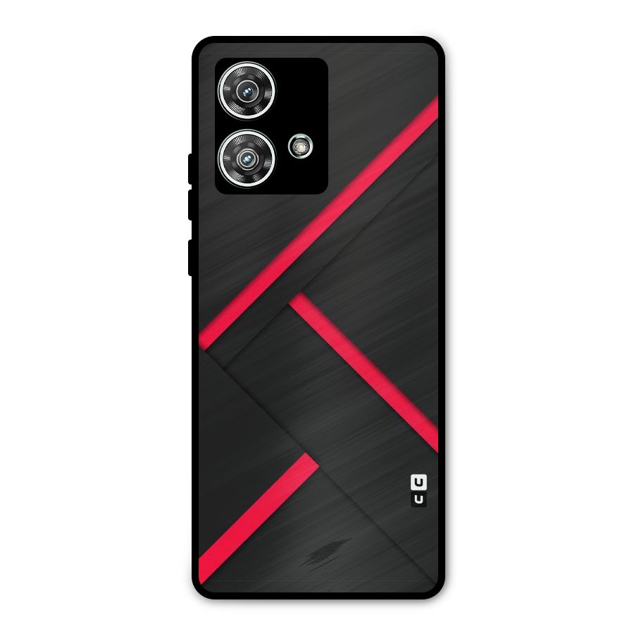 Red Disort Stripes Metal Back Case for Motorola Edge 40 Neo