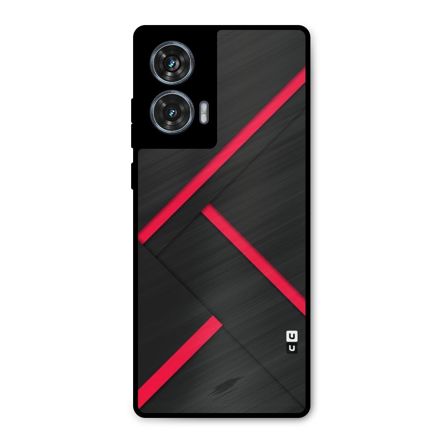 Red Disort Stripes Metal Back Case for Motorola Edge 50 Fusion