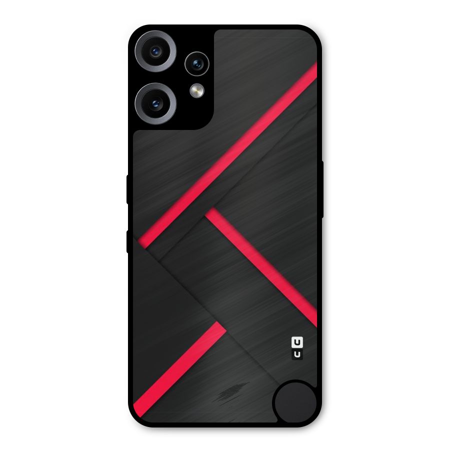 Red Disort Stripes Metal Back Case for Nothing CMF Phone 2 Pro