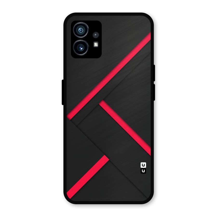 Red Disort Stripes Metal Back Case for Nothing Phone 1