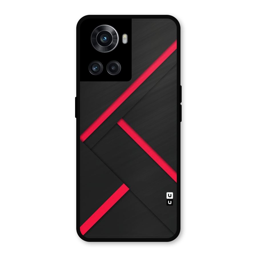 Red Disort Stripes Metal Back Case for OnePlus 10R