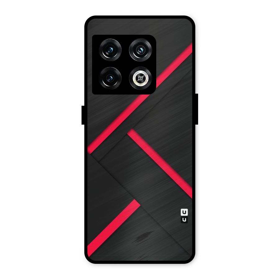Red Disort Stripes Metal Back Case for OnePlus 10 Pro 5G