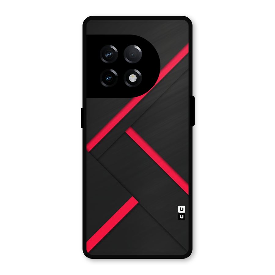 Red Disort Stripes Metal Back Case for OnePlus 11R