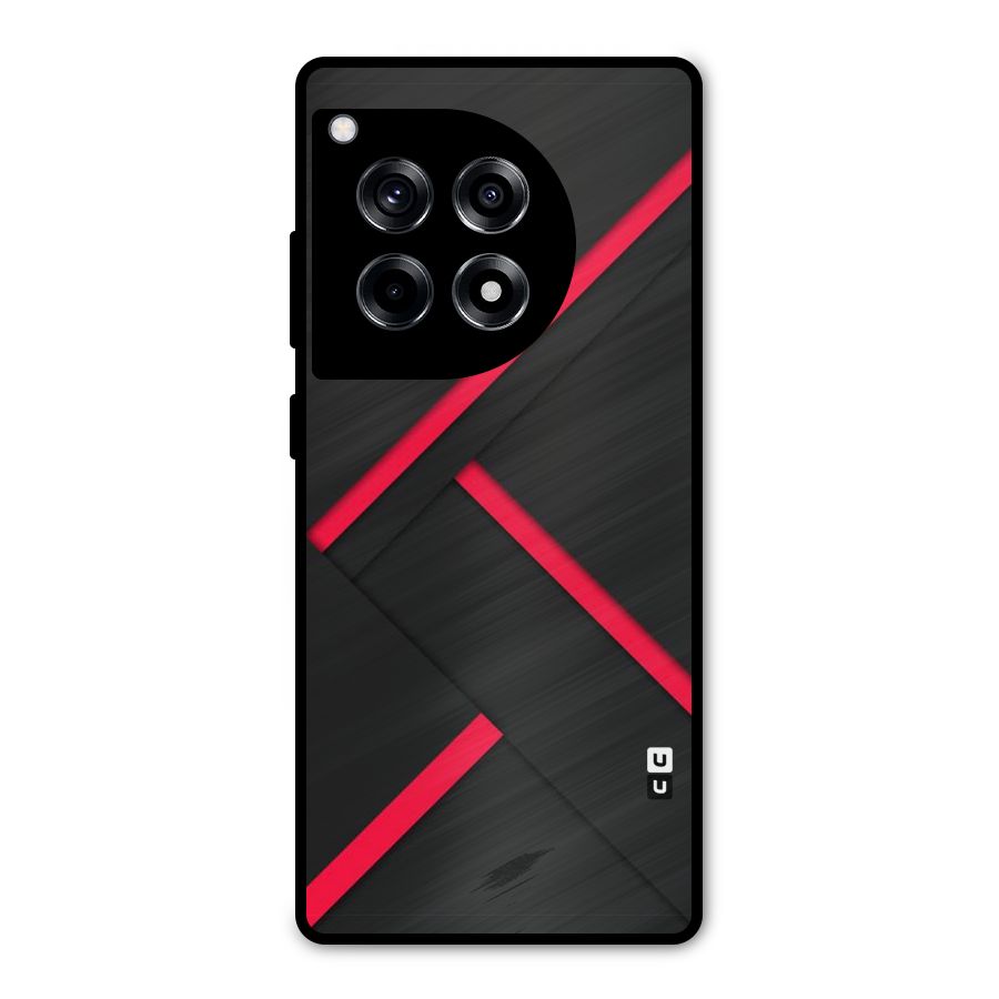 Red Disort Stripes Metal Back Case for OnePlus 12R