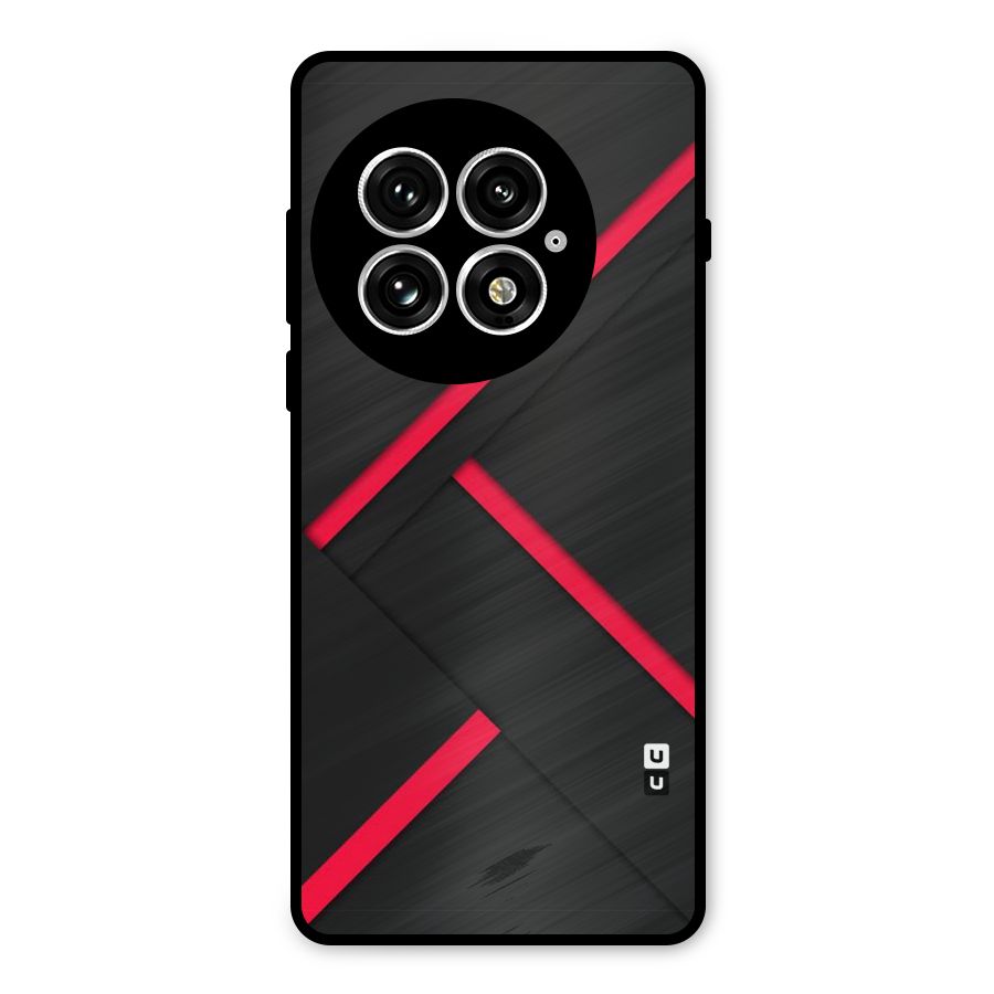 Red Disort Stripes Metal Back Case for OnePlus 13