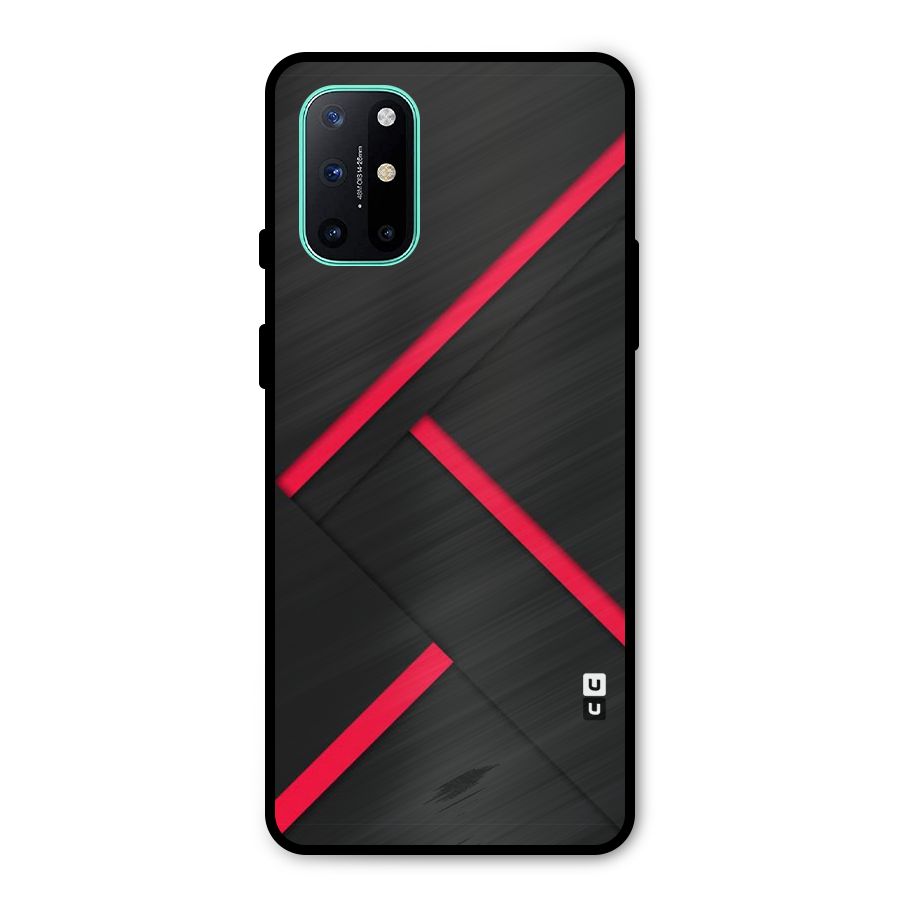 Red Disort Stripes Metal Back Case for OnePlus 8T