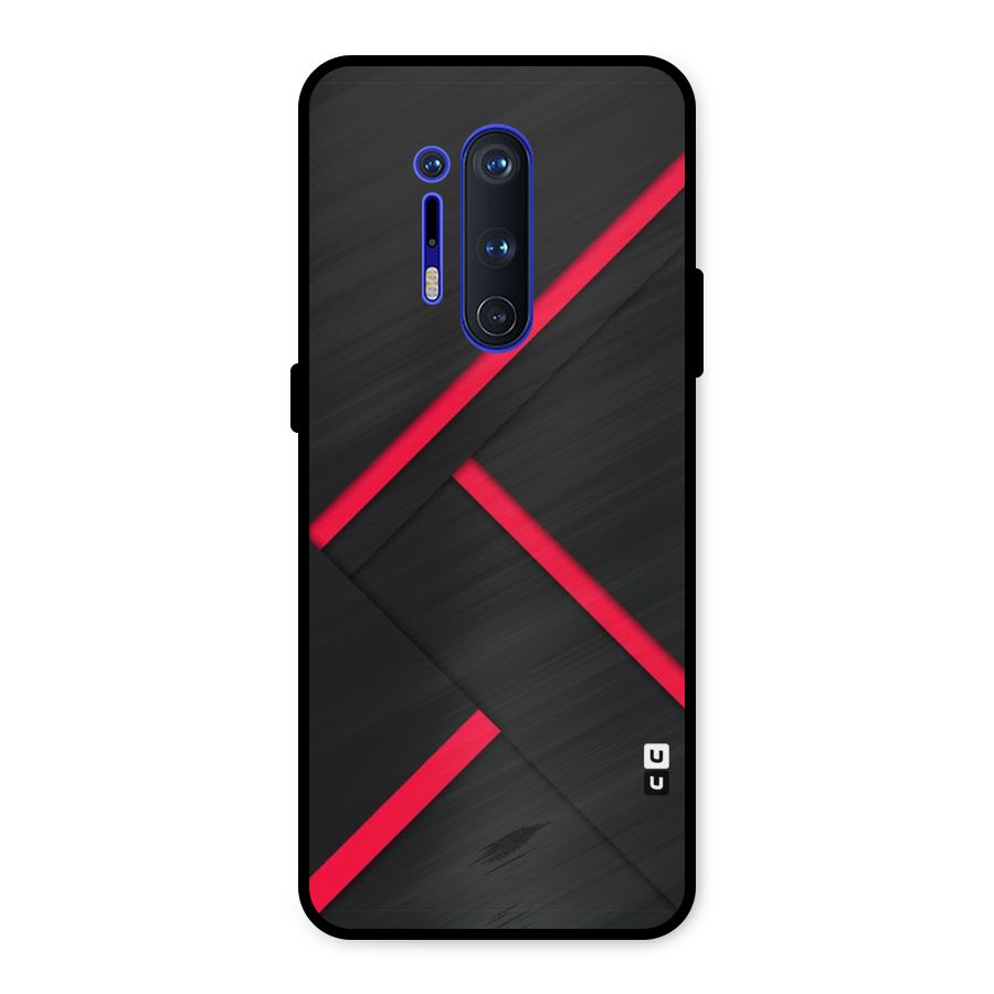 Red Disort Stripes Metal Back Case for OnePlus 8 Pro