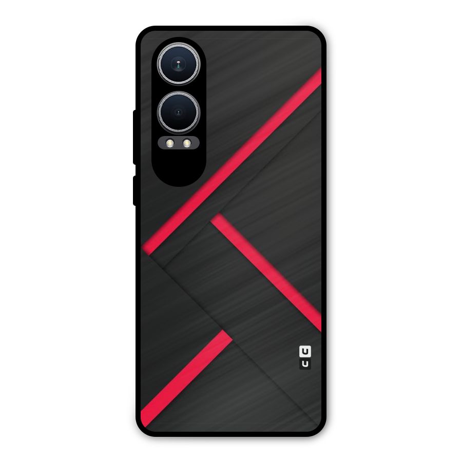 Red Disort Stripes Metal Back Case for OnePlus Nord CE4 Lite