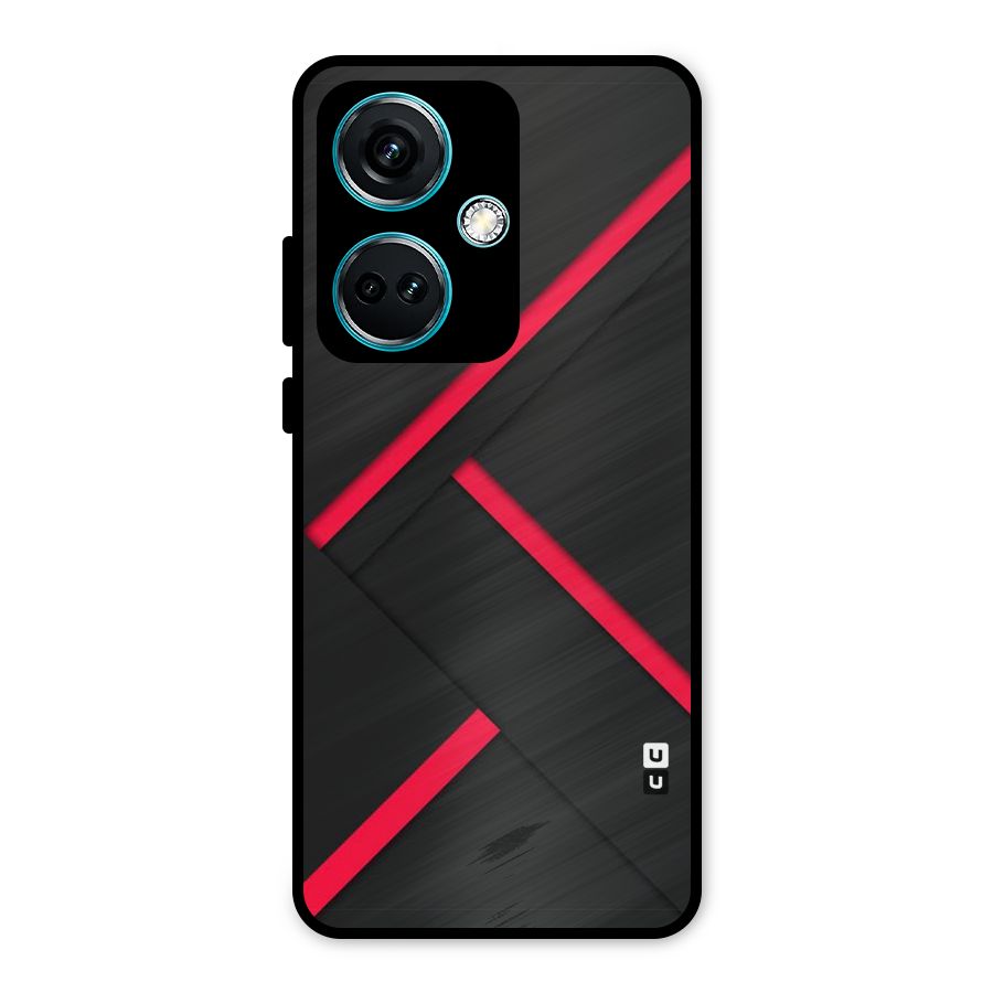 Red Disort Stripes Metal Back Case for OnePlus Nord CE 3 5G