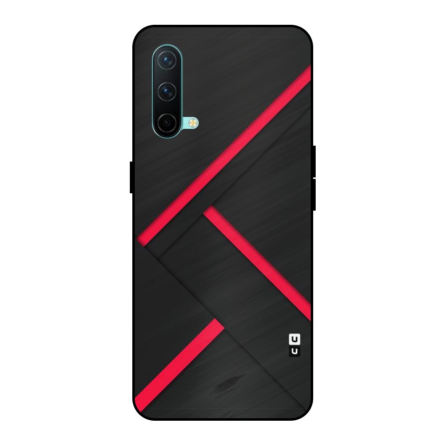 Red Disort Stripes Metal Back Case for OnePlus Nord CE 5G